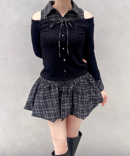 one way(ワンウェイ)の「リボンシャツドッキングカットソー(Tシャツ/カットソー・レディース・オフホワイト・FREE)」の17枚目の写真