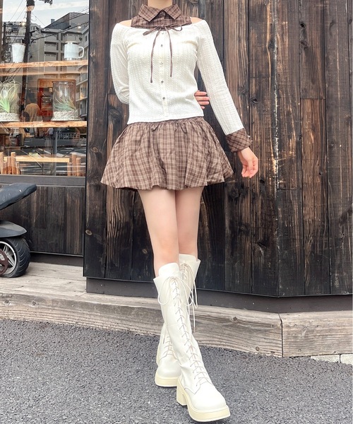 one way(ワンウェイ)の「リボンシャツドッキングカットソー(Tシャツ/カットソー・レディース・オフホワイト・FREE)」の13枚目の写真