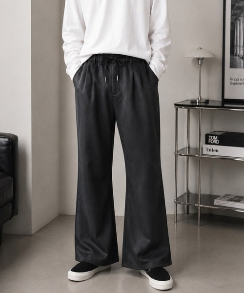 UP START(アップスタート)の「【Bls】 【ZM】【Bling Leads】ダンボールフェイクスエード ワイドパンツ(BL)(その他パンツ・メンズ・スミクロ/ブルー/グレー/ブラック・LARGE/MEDIUM)」の2枚目の写真