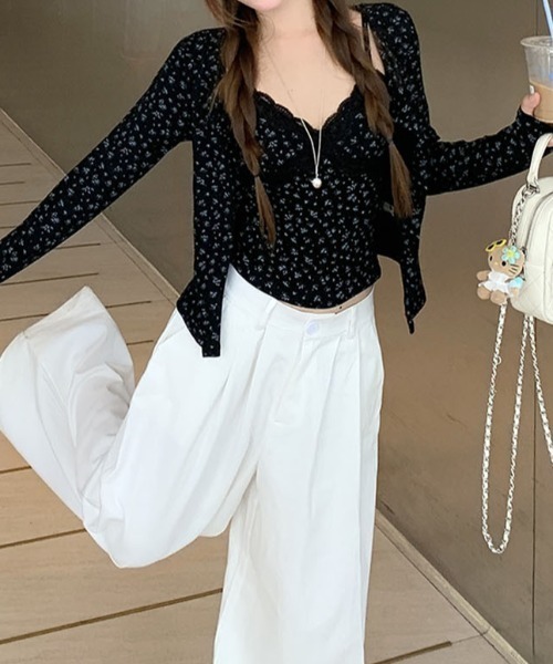 mebole（メボレ）の「flower camisole+cardigan ensemble（アンサンブル・レディース・ブラック・FREE）」の14枚目の写真