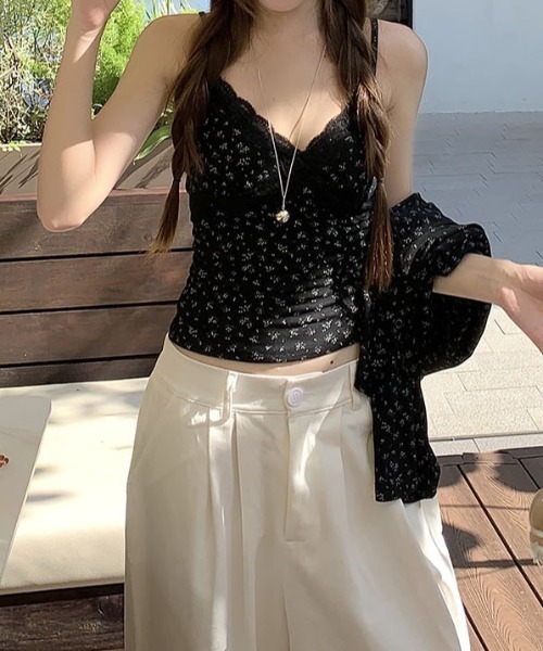 mebole（メボレ）の「flower camisole+cardigan ensemble（アンサンブル・レディース・ブラック・FREE）」の15枚目の写真