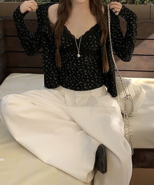 mebole（メボレ）の「flower camisole+cardigan ensemble（アンサンブル・レディース・ブラック・FREE）」の16枚目の写真