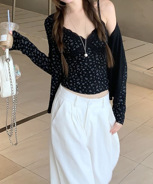 mebole（メボレ）の「flower camisole+cardigan ensemble（アンサンブル・レディース・ブラック・FREE）」の17枚目の写真