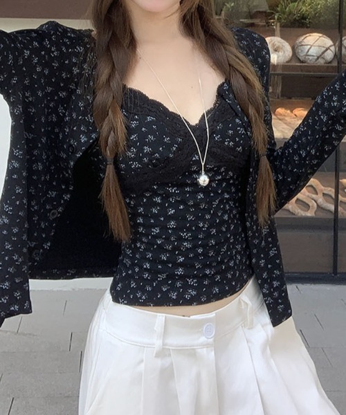 mebole（メボレ）の「flower camisole+cardigan ensemble（アンサンブル・レディース・ブラック・FREE）」の21枚目の写真