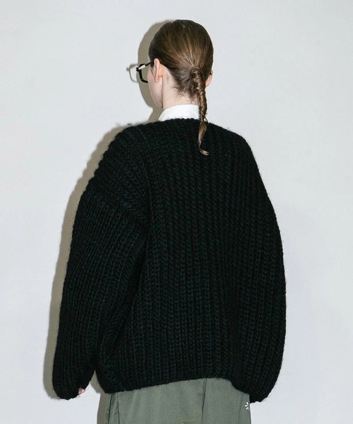 my beautiful landlet（マイビューティフルランドレット）の「【my beautiful landlet】JAPAN HAND KNITTED ZIP BLOUSON（ニット/セーター・メンズ・ブルー/ブラック/オリーブ・1）」の5枚目の写真