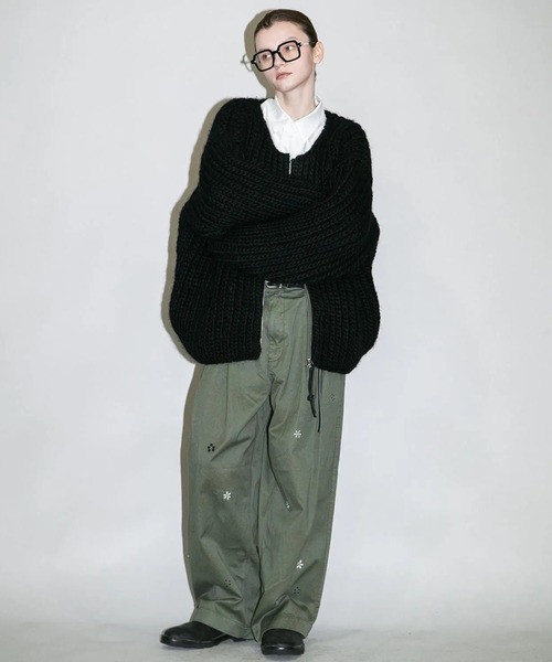 my beautiful landlet（マイビューティフルランドレット）の「【my beautiful landlet】JAPAN HAND KNITTED ZIP BLOUSON（ニット/セーター・メンズ・ブルー/ブラック/オリーブ・1）」の6枚目の写真