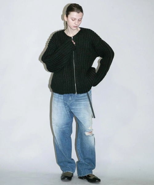 my beautiful landlet（マイビューティフルランドレット）の「【my beautiful landlet】JAPAN HAND KNITTED ZIP BLOUSON（ニット/セーター・メンズ・ブルー/ブラック/オリーブ・1）」の11枚目の写真