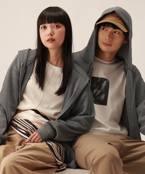 GLOBAL WORK（グローバルワーク）の「クリーンワッフルZIPパーカー/1063406（パーカー・メンズ・グレー系その他7/ブラウン系その他6・MEDIUM/LARGE/X-LARGE/SMALL）」の11枚目の写真