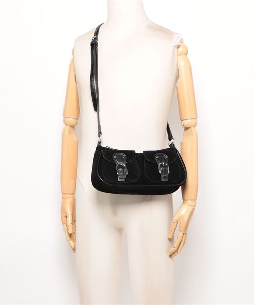 natural couture（ナチュラルクチュール）の「ダブルポケットデザインバッグ（ショルダーバッグ・レディース・ブラウン/ブラック/キャメル・FREE）」の8枚目の写真