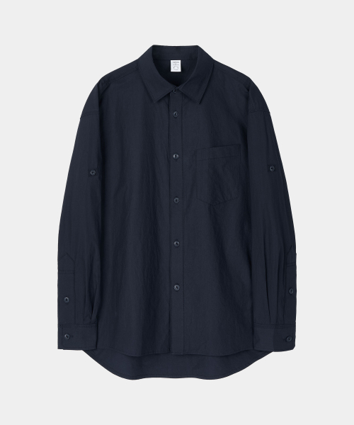 CHOWOO(チョウ)の「ワンポケットペーパーウォークシャツ(ネイビー)(シャツ/ブラウス・メンズ・その他・MEDIUM/LARGE)」の1枚目の写真
