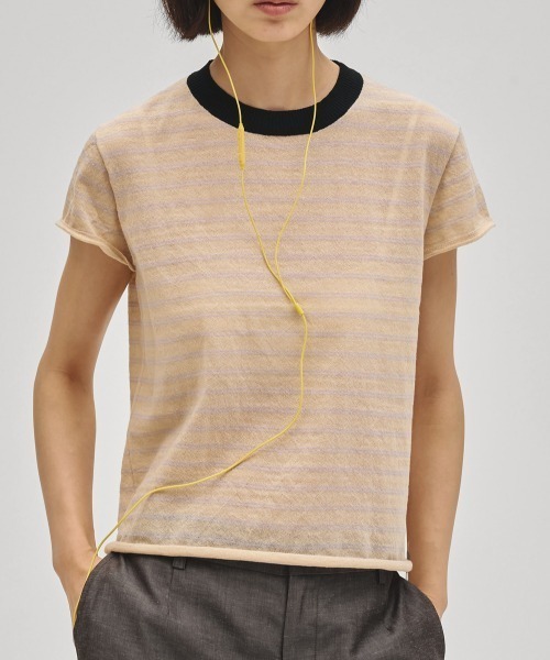 TODAYFUL（トゥデイフル）の「Border Compact Knit（ニット/セーター・レディース・ライトグレー/ブラウン/クリーム・FREE）」の3枚目の写真
