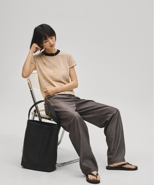 TODAYFUL（トゥデイフル）の「Border Compact Knit（ニット/セーター・レディース・ライトグレー/ブラウン/クリーム・FREE）」の16枚目の写真