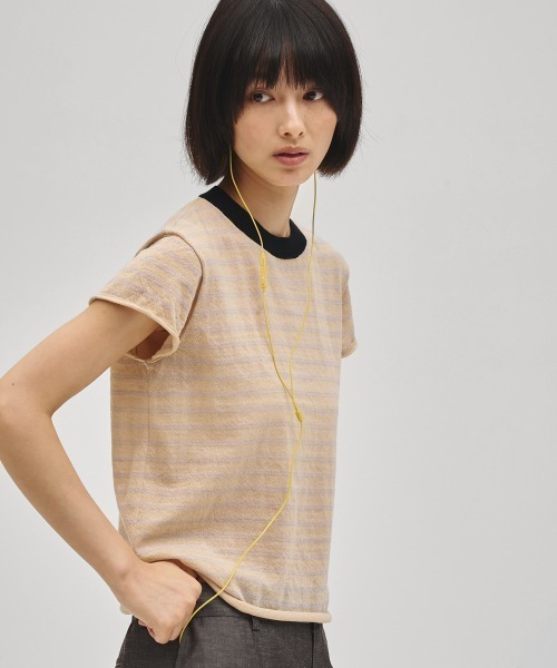 TODAYFUL（トゥデイフル）の「Border Compact Knit（ニット/セーター・レディース・ライトグレー/ブラウン/クリーム・FREE）」の15枚目の写真