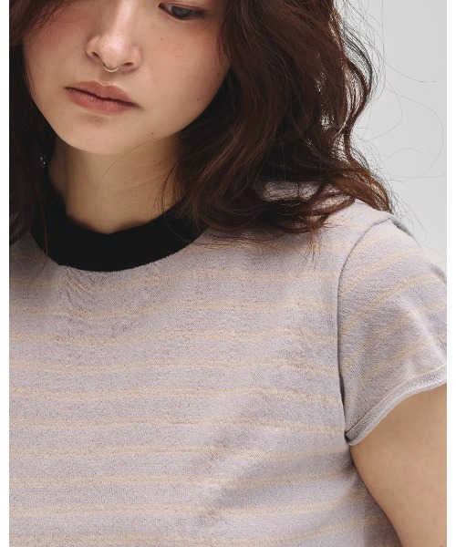 TODAYFUL（トゥデイフル）の「Border Compact Knit（ニット/セーター・レディース・ライトグレー/ブラウン/クリーム・FREE）」の13枚目の写真