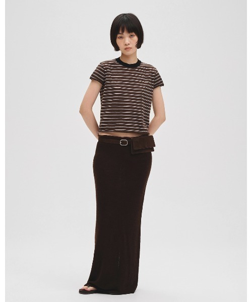 TODAYFUL（トゥデイフル）の「Border Compact Knit（ニット/セーター・レディース・ライトグレー/ブラウン/クリーム・FREE）」の12枚目の写真