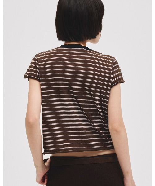 TODAYFUL（トゥデイフル）の「Border Compact Knit（ニット/セーター・レディース・ライトグレー/ブラウン/クリーム・FREE）」の10枚目の写真
