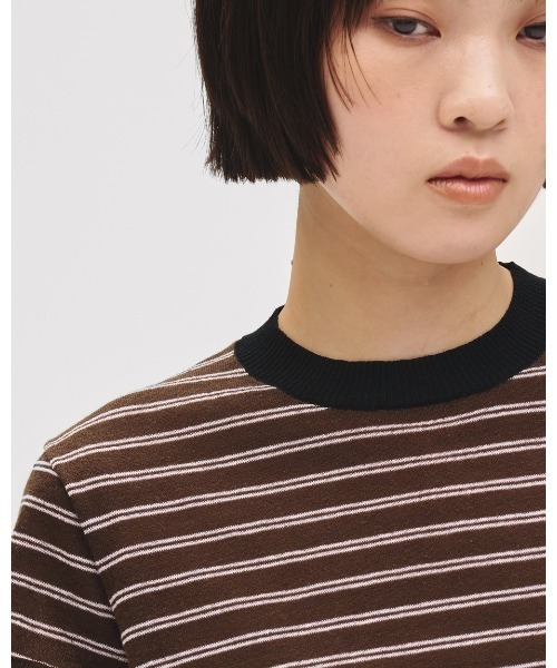 TODAYFUL（トゥデイフル）の「Border Compact Knit（ニット/セーター・レディース・ライトグレー/ブラウン/クリーム・FREE）」の9枚目の写真