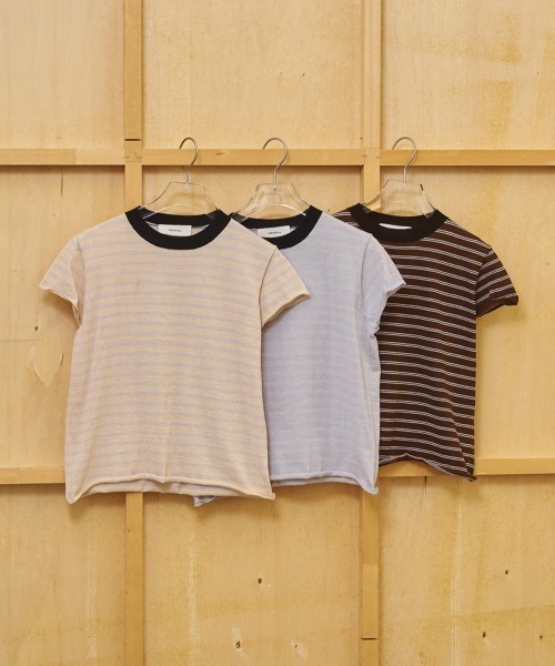 TODAYFUL（トゥデイフル）の「Border Compact Knit（ニット/セーター・レディース・ライトグレー/ブラウン/クリーム・FREE）」の7枚目の写真