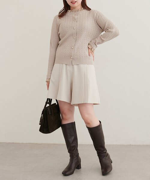 natural couture（ナチュラルクチュール）の「〈canami〉ベコベコ金釦ショートパンツ（その他パンツ・レディース・ブラック/ブラウン系その他2/ライトベージュ/ブラウン系その他・FREE）」の18枚目の写真