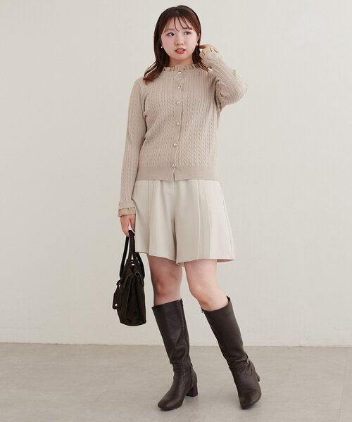natural couture（ナチュラルクチュール）の「〈canami〉ベコベコ金釦ショートパンツ（その他パンツ・レディース・ブラック/ブラウン系その他2/ライトベージュ/ブラウン系その他・FREE）」の19枚目の写真
