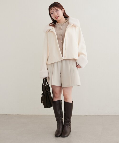 natural couture（ナチュラルクチュール）の「〈canami〉ベコベコ金釦ショートパンツ（その他パンツ・レディース・ブラック/ブラウン系その他2/ライトベージュ/ブラウン系その他・FREE）」の21枚目の写真