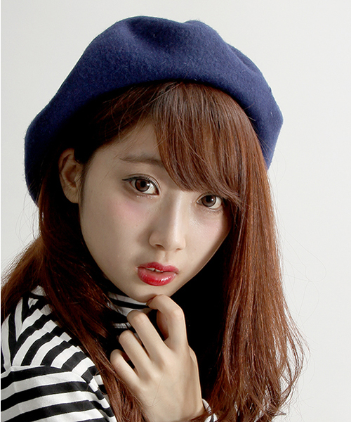 WEGO(ウィゴー)の「WEGO/ベレー帽(ハンチング/ベレー帽・レディース・グレー/ネイビー/パープル/ワイン/ブラック・FREE)」の4枚目の写真