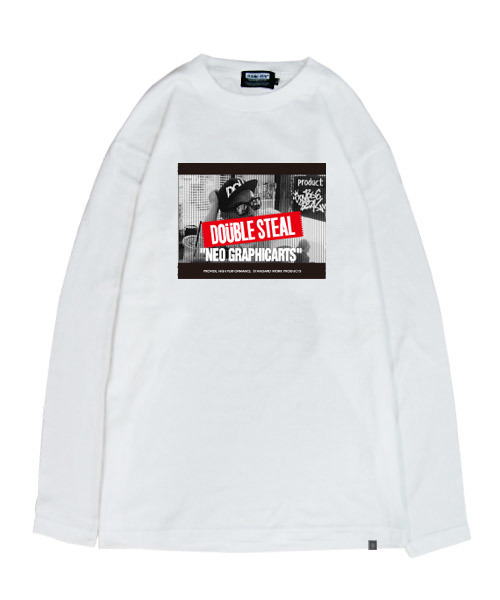 DOUBLE STEAL（ダブルスティール）の「Break Time Photo 長袖Ｔシャツ（Tシャツ/カットソー・メンズ・ホワイト/ブラック/グレー・MEDIUM/X-LARGE/LARGE）」の2枚目の写真