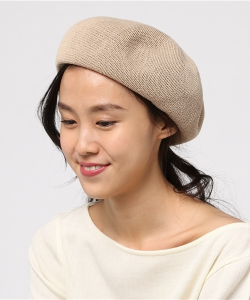SLY（スライ）の「SPRING COTTON ベレー帽（ハンチング/ベレー帽・レディース・ライトベージュ/ライトブルー/ブラック/クリアレッド・FREE）」の3枚目の写真