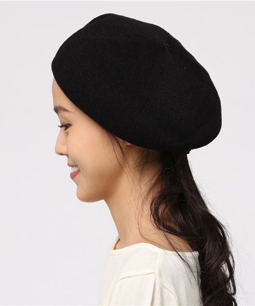 SLY（スライ）の「SPRING COTTON ベレー帽（ハンチング/ベレー帽・レディース・ライトベージュ/ライトブルー/ブラック/クリアレッド・FREE）」の5枚目の写真