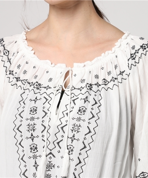 Heather（ヘザー）の「ボヘシシュウ＊ブラウス7分袖 747515 （シャツ/ブラウス・レディース・ホワイト系その他2/ブラック系その他/ホワイト系その他・FREE）」の7枚目の写真