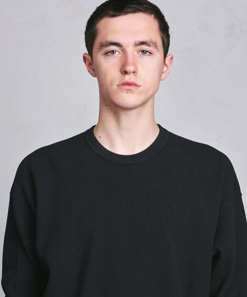 AURALEE ブラック長袖Tシャツ AURALEE（オーラリー）の「＜AURALEE（オーラリー）＞ WAFFLE CREW（T
