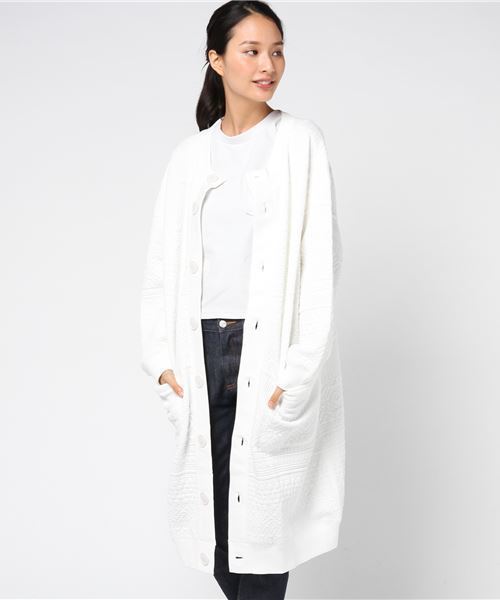 Ne-net（ネネット）の「(S)フェアアイルキルト（カーディガン/ボレロ・レディース・ダークグレー/オフホワイト・02）」の2枚目の写真