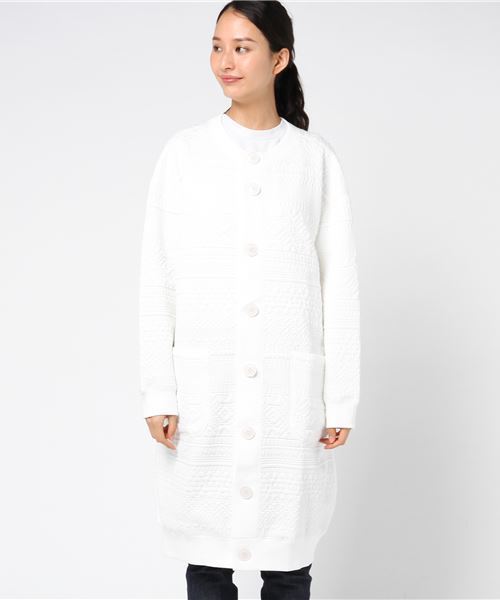 Ne-net（ネネット）の「(S)フェアアイルキルト（カーディガン/ボレロ・レディース・ダークグレー/オフホワイト・02）」の3枚目の写真