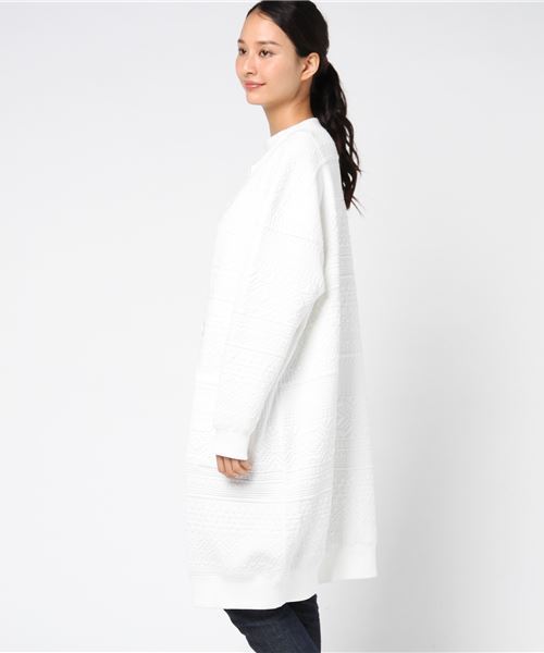 Ne-net（ネネット）の「(S)フェアアイルキルト（カーディガン/ボレロ・レディース・ダークグレー/オフホワイト・02）」の6枚目の写真