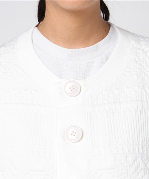 Ne-net（ネネット）の「(S)フェアアイルキルト（カーディガン/ボレロ・レディース・ダークグレー/オフホワイト・02）」の4枚目の写真