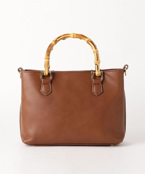 green label relaxing（グリーンレーベルリラクシング）の「CS バンブー 2WAY SMALL バッグ（ショルダーバッグ・レディース・ブラック/ダークブラウン/ベージュ・FREE）」の4枚目の写真
