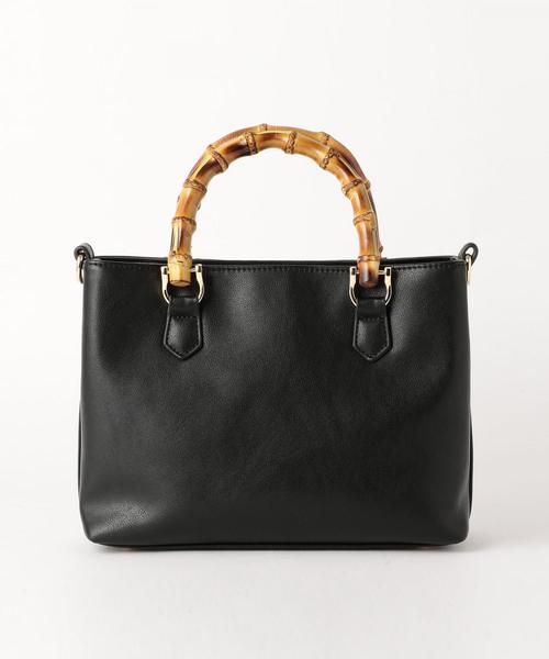 green label relaxing（グリーンレーベルリラクシング）の「CS バンブー 2WAY SMALL バッグ（ショルダーバッグ・レディース・ブラック/ダークブラウン/ベージュ・FREE）」の5枚目の写真