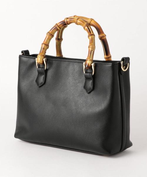 green label relaxing（グリーンレーベルリラクシング）の「CS バンブー 2WAY SMALL バッグ（ショルダーバッグ・レディース・ブラック/ダークブラウン/ベージュ・FREE）」の8枚目の写真