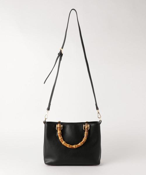 green label relaxing（グリーンレーベルリラクシング）の「CS バンブー 2WAY SMALL バッグ（ショルダーバッグ・レディース・ブラック/ダークブラウン/ベージュ・FREE）」の10枚目の写真