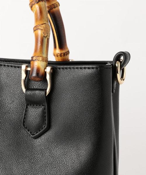 green label relaxing（グリーンレーベルリラクシング）の「CS バンブー 2WAY SMALL バッグ（ショルダーバッグ・レディース・ブラック/ダークブラウン/ベージュ・FREE）」の11枚目の写真