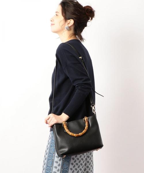 green label relaxing（グリーンレーベルリラクシング）の「CS バンブー 2WAY SMALL バッグ（ショルダーバッグ・レディース・ブラック/ダークブラウン/ベージュ・FREE）」の13枚目の写真