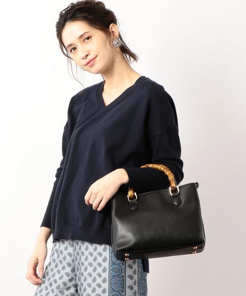 green label relaxing（グリーンレーベルリラクシング）の「CS バンブー 2WAY SMALL バッグ（ショルダーバッグ・レディース・ブラック/ダークブラウン/ベージュ・FREE）」の7枚目の写真