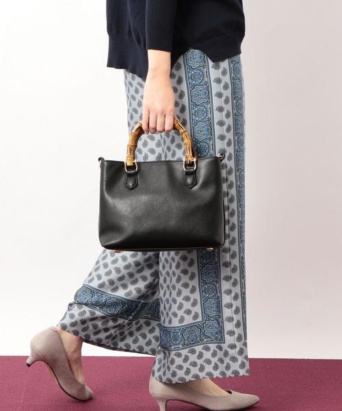 green label relaxing（グリーンレーベルリラクシング）の「CS バンブー 2WAY SMALL バッグ（ショルダーバッグ・レディース・ブラック/ダークブラウン/ベージュ・FREE）」の14枚目の写真