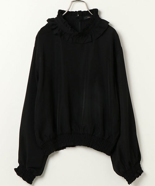 VENCEEXCHANGE（ヴァンスエクスチェンジ）の「フリルネックブラウス                       （シャツ/ブラウス・レディース・ブラック/オフホワイト/グリーン/その他35・MEDIUM）」の3枚目の写真