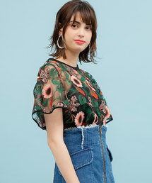 UNITED TOKYO | チュールエンブロイダリートップス(シャツ/ブラウス)