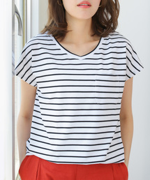 シンプルベーシックVネックTシャツ