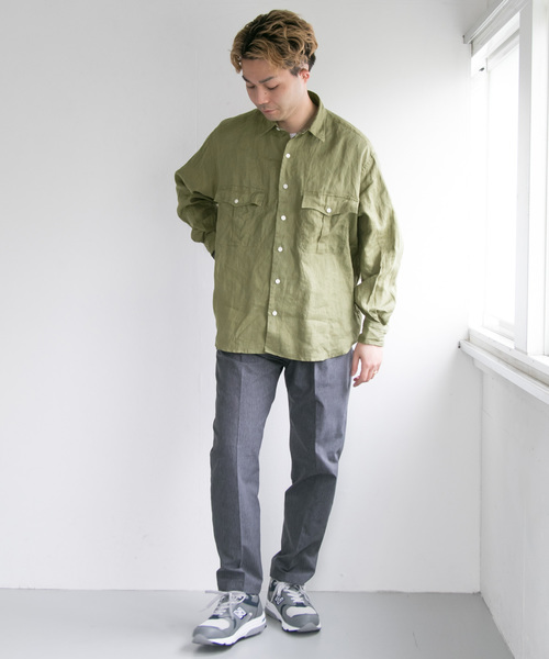 PORTER CLASSIC（ポータークラシック）の「PORTER CLASSIC×URBAN RESEARCH　別注ROLLUPSHIRTS（シャツ/ブラウス・メンズ・ブラック/オリーブ・SMALL/MEDIUM/LARGE）」の6枚目の写真