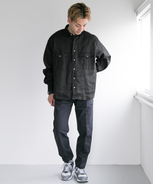 PORTER CLASSIC（ポータークラシック）の「PORTER CLASSIC×URBAN RESEARCH　別注ROLLUPSHIRTS（シャツ/ブラウス・メンズ・ブラック/オリーブ・SMALL/MEDIUM/LARGE）」の8枚目の写真