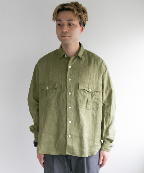 PORTER CLASSIC（ポータークラシック）の「PORTER CLASSIC×URBAN RESEARCH　別注ROLLUPSHIRTS（シャツ/ブラウス・メンズ・ブラック/オリーブ・SMALL/MEDIUM/LARGE）」の9枚目の写真