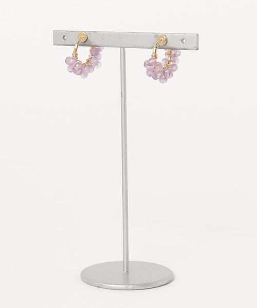 tone(トーン)の「【marinaJEWELRY】Amethyst (light color) pavé earring(イヤリング・レディース・パープル・S)」の2枚目の写真